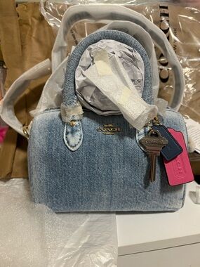 AUTHENTIC Mini Coach Loved Denim Rowan Crossbody Bag